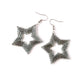 Cercei stea argintie din margele
