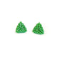 Cercei triunghiulari mici verzi
